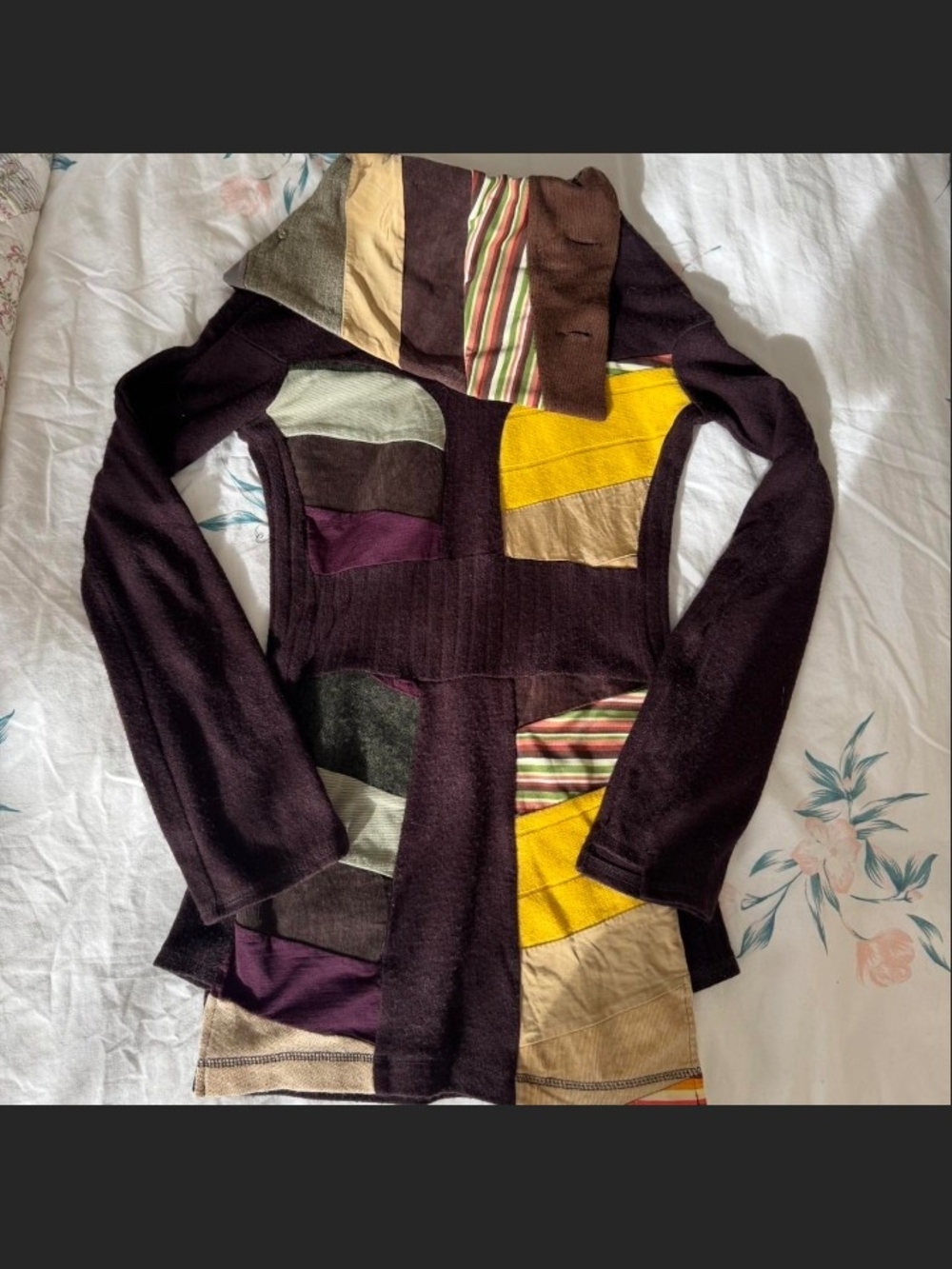 Patchwork Long Sleeve Tunic with Multicolor Panels